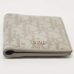 Dior Grey Oblique Galaxy Leather Bifold Card Holder