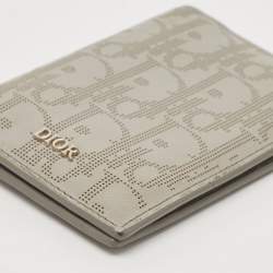 Dior Grey Oblique Galaxy Leather Bifold Card Holder