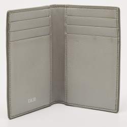 Dior Grey Oblique Galaxy Leather Bifold Card Holder