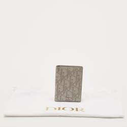 Dior Grey Oblique Galaxy Leather Bifold Card Holder