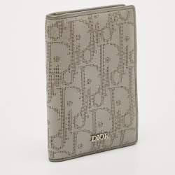 Dior Grey Oblique Galaxy Leather Bifold Card Holder