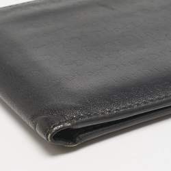 Dior Black Logo Embossed Leather Bifold Wallet