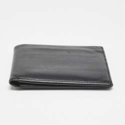 Dior Black Logo Embossed Leather Bifold Wallet