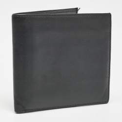 Dior Black Logo Embossed Leather Bifold Wallet
