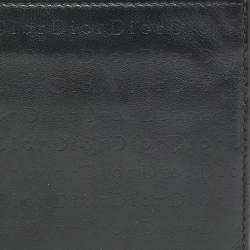 Dior Black Logo Embossed Leather Bifold Wallet