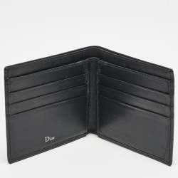 Dior Black Logo Embossed Leather Bifold Wallet