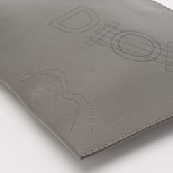 Dior Homme Grey Leather Zip Pouch Clutch