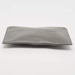 Dior Homme Grey Leather Zip Pouch Clutch