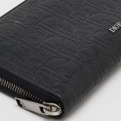 Dior Black Gravity Leather Long Zipped Wallet