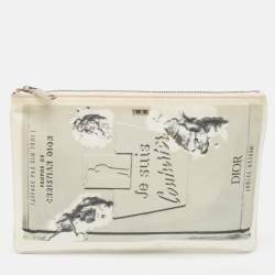 Dior x Daniel Arsham White Printed Nylon Pouch