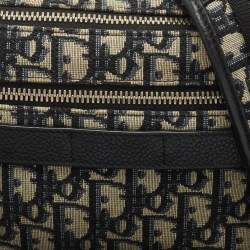 Dior Navy Blue Oblique Canvas and Leather Safari Crossbody Bag