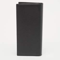 Dior Black Leather Bee Vertical Long Wallet