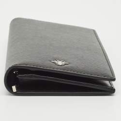 Dior Black Leather Bee Vertical Long Wallet