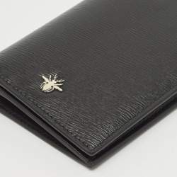 Dior Black Leather Bee Vertical Long Wallet