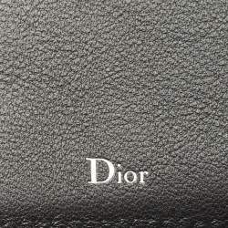 Dior Black Leather Bee Vertical Long Wallet