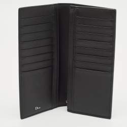 Dior Black Leather Bee Vertical Long Wallet