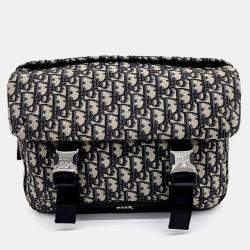 Dior Navy Blue Fabric Oblique Explorer Messenger Bag