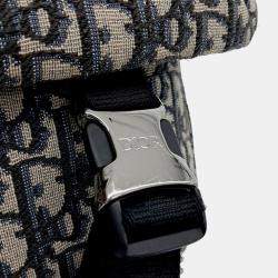 Dior Navy Blue Fabric Oblique Explorer Messenger Bag