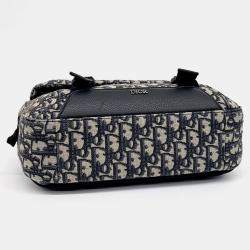 Dior Navy Blue Fabric Oblique Explorer Messenger Bag
