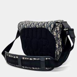 Dior Navy Blue Fabric Oblique Explorer Messenger Bag