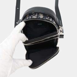 Dior Navy Canvas Leather Oblique Shoulder Bag