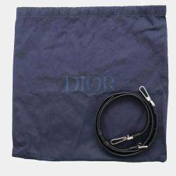 Dior Navy Canvas Leather Oblique Shoulder Bag