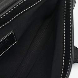 Dior x KAWS Black Leather Saddle Pouch