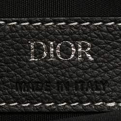 Dior x KAWS Black Leather Saddle Pouch