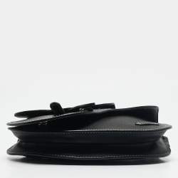 Dior x KAWS Black Leather Saddle Pouch
