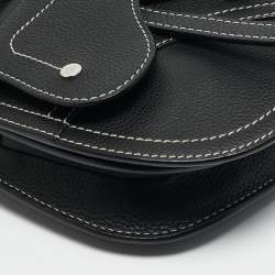 Dior x KAWS Black Leather Saddle Pouch