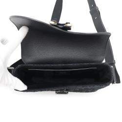 Dior Black Jacquard Grained Calfleather Small Oblique Saddle Flap Messenger Bag 
