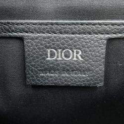 Dior Black Jacquard Grained Calfleather Small Oblique Saddle Flap Messenger Bag 