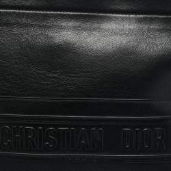 Dior Black Leather Medium Dior Stripe Pouch