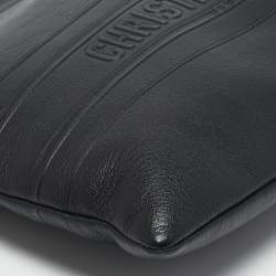 Dior Black Leather Medium Dior Stripe Pouch