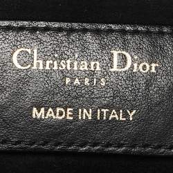 Dior Black Leather Medium Dior Stripe Pouch
