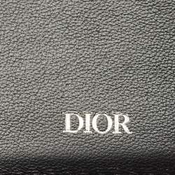 Dior Navy Blue Oblique Canvas Vertical Bifold Wallet