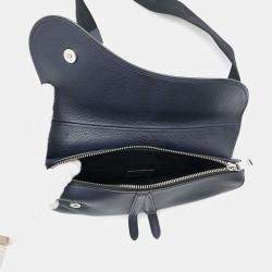 Dior Navy Leather Stussy Collaboration Shoulder Bag