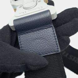 Dior Navy Leather Stussy Collaboration Shoulder Bag
