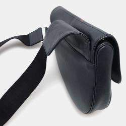 Dior Navy Leather Stussy Collaboration Shoulder Bag