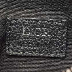 Dior Black/Navy Blue Oblique Canvas and Leather Saddle Crossbody Bag