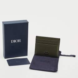 Dior Olive Green Leather CD Icon Card Holder