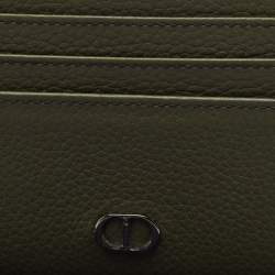 Dior Olive Green Leather CD Icon Card Holder