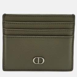 Dior Olive Green Leather CD Icon Card Holder
