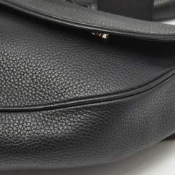 Dior Black Leather Maxi Saddle Bag