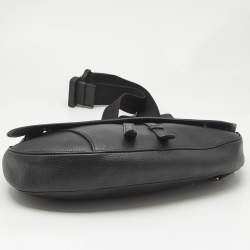 Dior Black Leather Maxi Saddle Bag