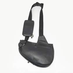 Dior Black Leather Maxi Saddle Bag