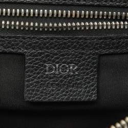Dior Black Leather Maxi Saddle Bag