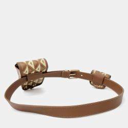 Pre Owned Dior Brown PVC Dior Homme CD Diamond Belt Bag