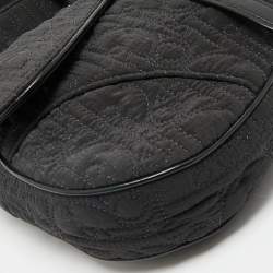 Pre Owned Dior Black Oblique Nylon Saddle Crossbody Bag