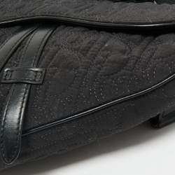 Pre Owned Dior Black Oblique Nylon Saddle Crossbody Bag